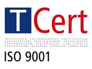 Zertifikat ISO 9001, ausgestellt durch TCert